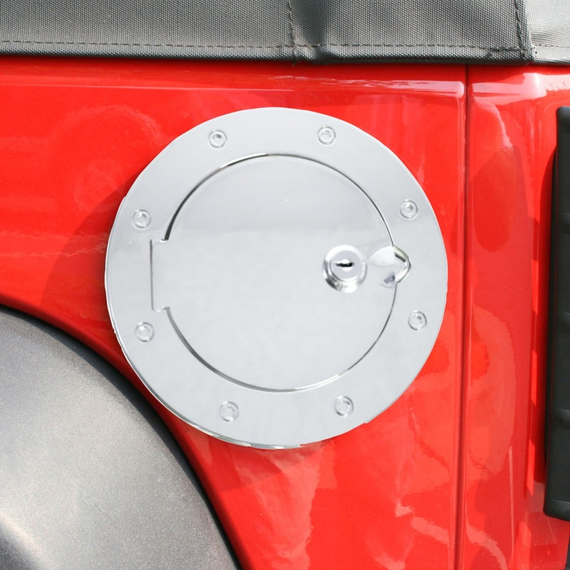Rugged Ridge 07-18 Jeep Wrangler JK Stainless Steel Locking Gas Cap Door Rugged Ridge 07-18 Jeep Wrangler JK Stainless Steel Locking Gas Cap Door