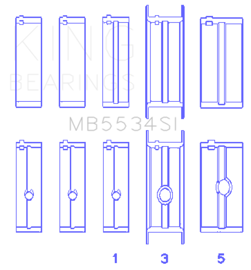 King Engine Bearings Chrysler/Jeep 318ci (Size 040) Main Bearing Set King Engine Bearings Chrysler/Jeep 318ci (Size 040) Main Bearing Set