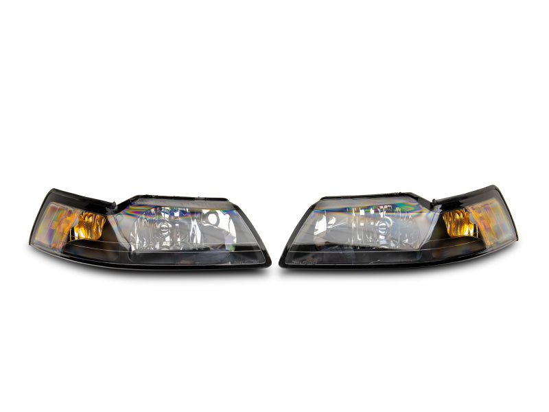 Raxiom 99-04 Mustang Axial Series OEM Style Replacement Headlights- Black Housing (Clear Lens) Raxiom 99-04 Mustang Axial Series OEM Style Replacement Headlights- Black Housing (Clear Lens)