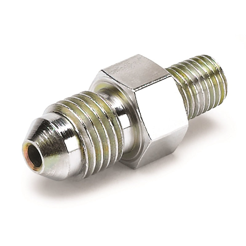 Autometer Fitting Adapter -4AN Male to 1/16in NPT Male for Ford Fuel Rail Autometer Fitting Adapter -4AN Male to 1/16in NPT Male for Ford Fuel Rail