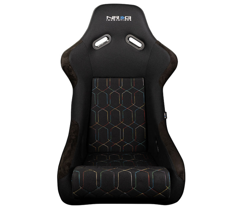 NRG FRP Bucket Seat (Black w/ Multi Color Geometric Pattern) - Large NRG FRP Bucket Seat (Black w/ Multi Color Geometric Pattern) - Large