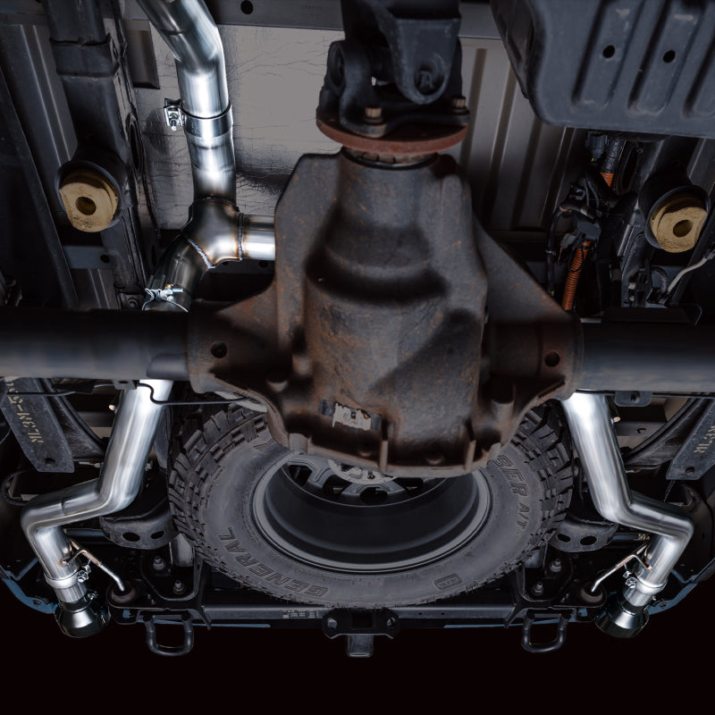 AWE Tuning 2021+ Ford F-150 Tremor (w/ Bumper Cutouts) 0FG Resonated Catback - Diamond Black Tips AWE Tuning 2021+ Ford F-150 Tremor (w/ Bumper Cutouts) 0FG Resonated Catback - Diamond Black Tips