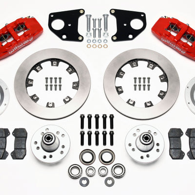 Wilwood Dynapro 6 Front Hub Kit 12.19in Red 62-72 CDP B & E Body-Drum