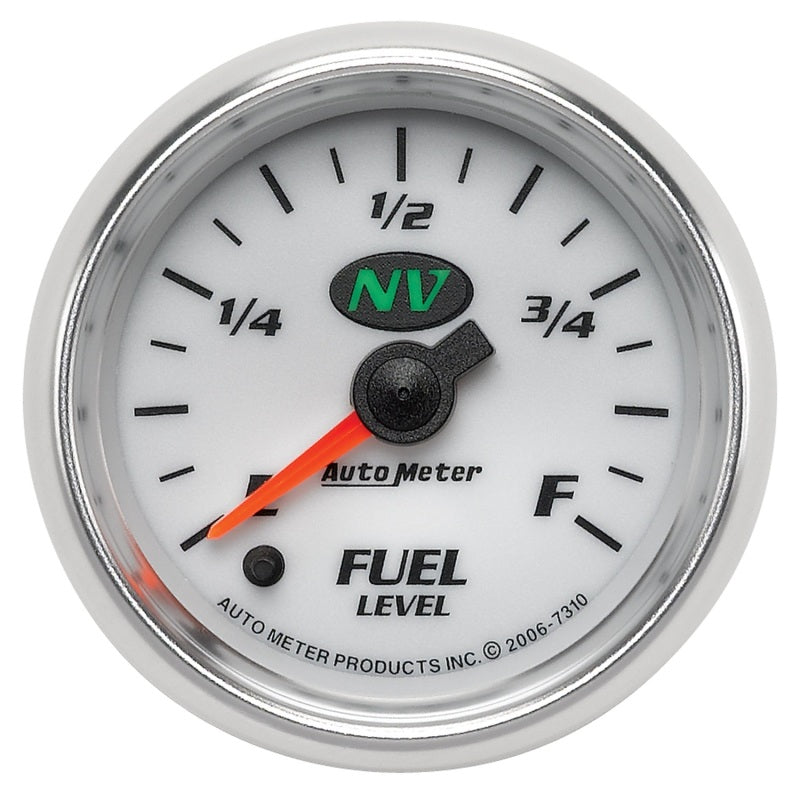 AutoMeter Gauge Fuel Level 2-1/16in. 0-280 Ohm Programmable NV AutoMeter Gauge Fuel Level 2-1/16in. 0-280 Ohm Programmable NV