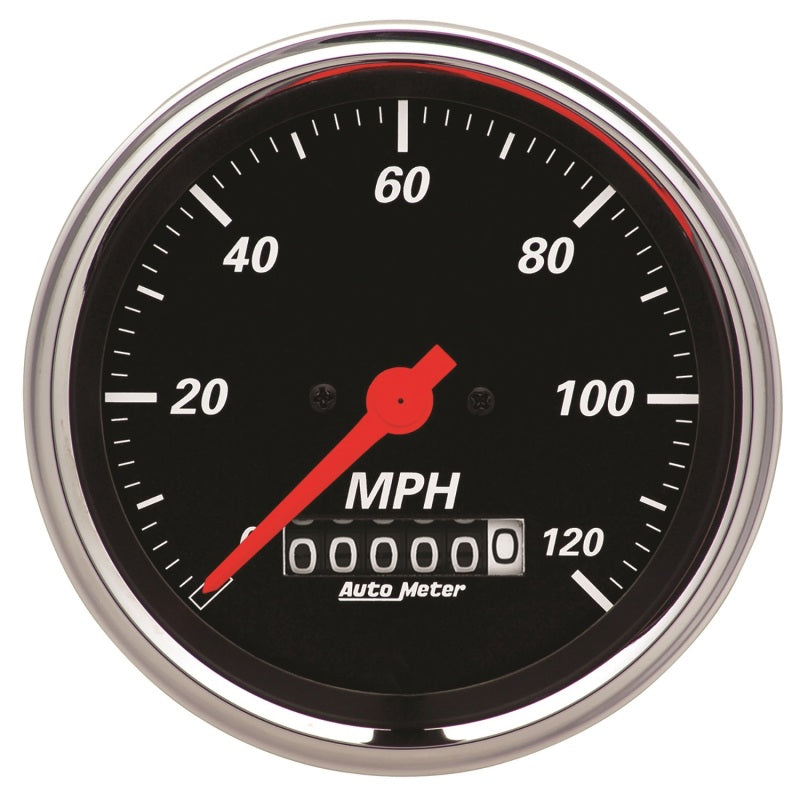 Autometer Designer Black 3-3/8in Electrical 120MPH Speedometer w/ Wheel Odometer Autometer Designer Black 3-3/8in Electrical 120MPH Speedometer w/ Wheel Odometer