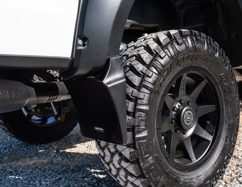 Bushwacker 14-18 Chevrolet Silverado 1500 Trail Armor Rear Mud Flaps (Fits Pocket Style Flares) Bushwacker 14-18 Chevrolet Silverado 1500 Trail Armor Rear Mud Flaps (Fits Pocket Style Flares)