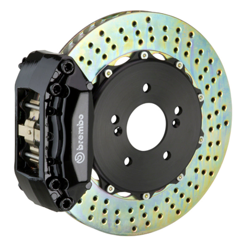 Brembo 02-07 RSX Front GT BBK 4 Piston Cast 2pc 328x28 2pc Rotor Drilled-Black Brembo 02-07 RSX Front GT BBK 4 Piston Cast 2pc 328x28 2pc Rotor Drilled-Black