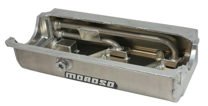 Moroso Pre-85 Chevrolet Small Block (w/Three Pick Ups) Sprint Car Dry Sump 6.5in Aluminum Oil Pan Moroso Pre-85 Chevrolet Small Block (w/Three Pick Ups) Sprint Car Dry Sump 6.5in Aluminum Oil Pan