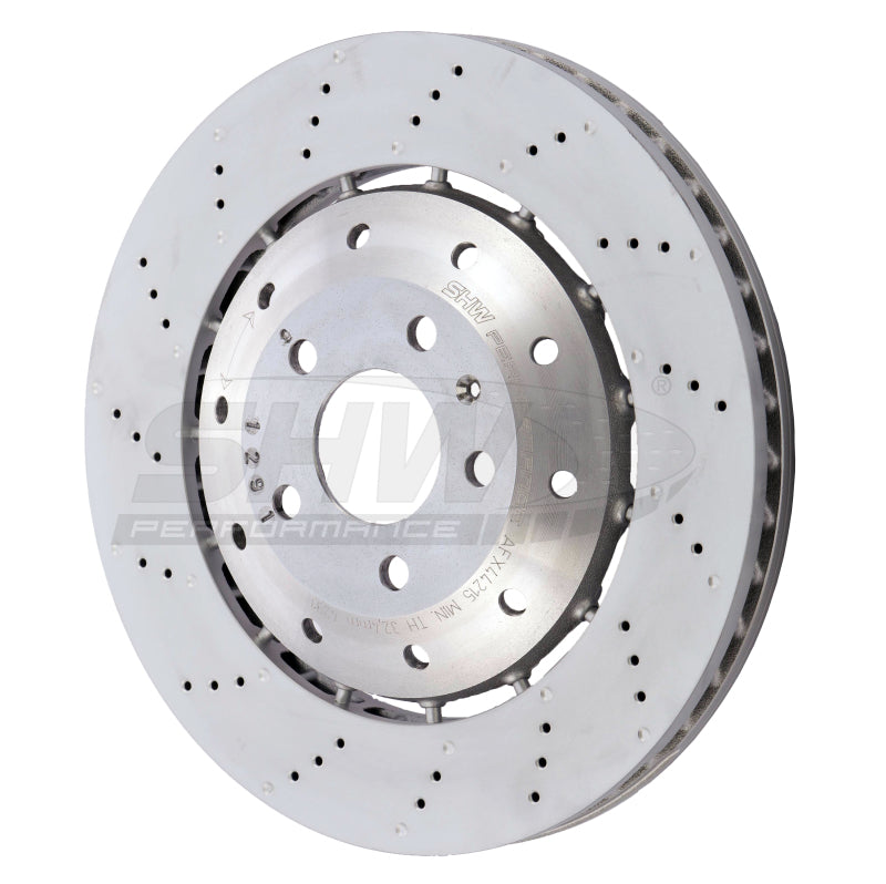 SHW 08-12 Audi R8 4.2L (Excl Ceramic Brakes) Front Drill-Dimp Lightweight Brake Rotor (420615301D) SHW 08-12 Audi R8 4.2L (Excl Ceramic Brakes) Front Drill-Dimp Lightweight Brake Rotor (420615301D)