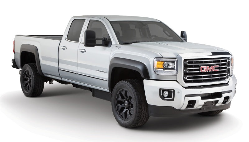 Bushwacker 15-18 GMC Sierra 2500 HD Extend-A-Fender Style Flares 4pc 78.8/97.6in Bed - Black Bushwacker 15-18 GMC Sierra 2500 HD Extend-A-Fender Style Flares 4pc 78.8/97.6in Bed - Black