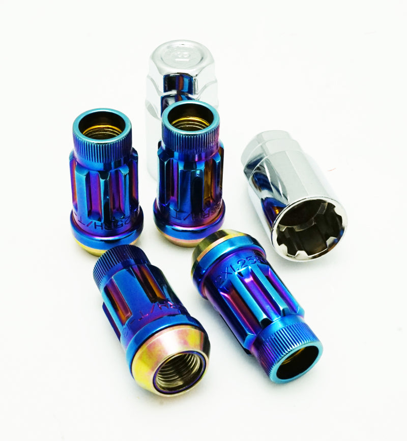 Wheel Mate Muteki SR45R Lug Nut Kit Lock Set 12x1.50 45mm - Burned Blue Neon Wheel Mate Muteki SR45R Lug Nut Kit Lock Set 12x1.50 45mm - Burned Blue Neon