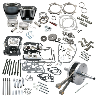S&S Cycle 07-17 BT 124in Hot Set Up Kit - Wrinkle Black