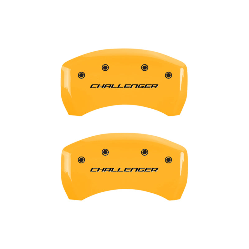MGP 4 Caliper Covers Engraved Front & Rear Block/Challenger Yellow finish black ch MGP 4 Caliper Covers Engraved Front & Rear Block/Challenger Yellow finish black ch