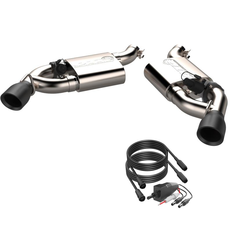 QTP 16-18 Chevrolet Camaro SS 6.2L 304SS Screamer Axle Back Exhaust w/3.5in Dual Black Tips QTP 16-18 Chevrolet Camaro SS 6.2L 304SS Screamer Axle Back Exhaust w/3.5in Dual Black Tips