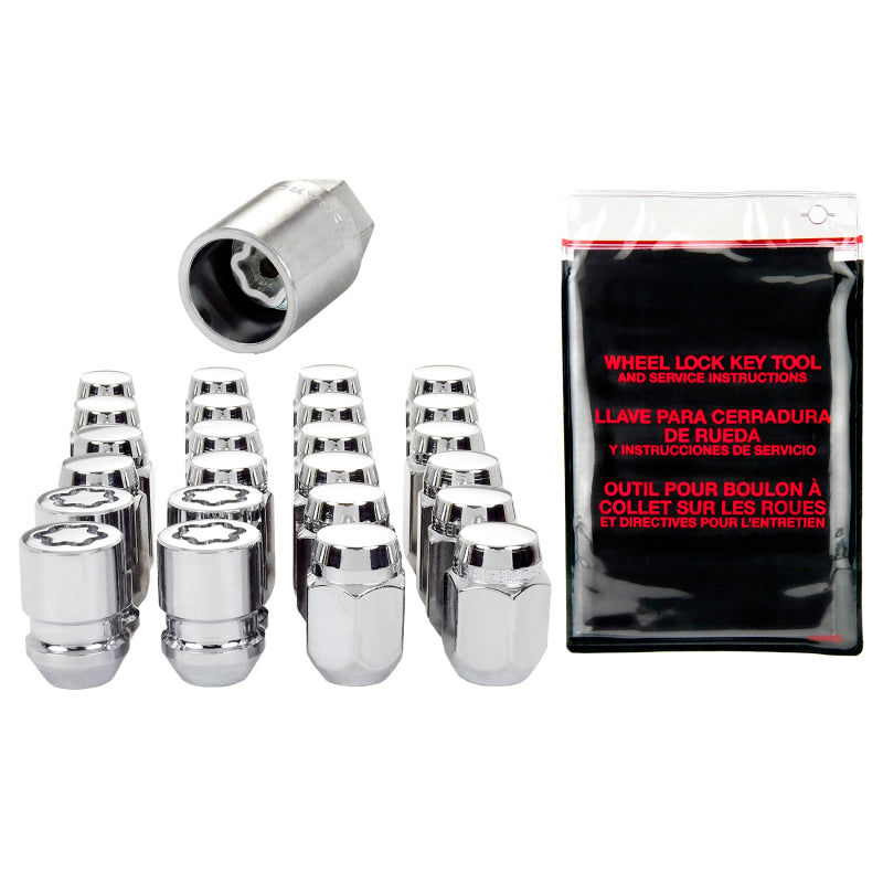 McGard 6 Lug Hex Install Kit w/Locks (Cone Seat Nut) M12X1.25 / 13/16 Hex / 1.28in. L - Chrome McGard 6 Lug Hex Install Kit w/Locks (Cone Seat Nut) M12X1.25 / 13/16 Hex / 1.28in. L - Chrome