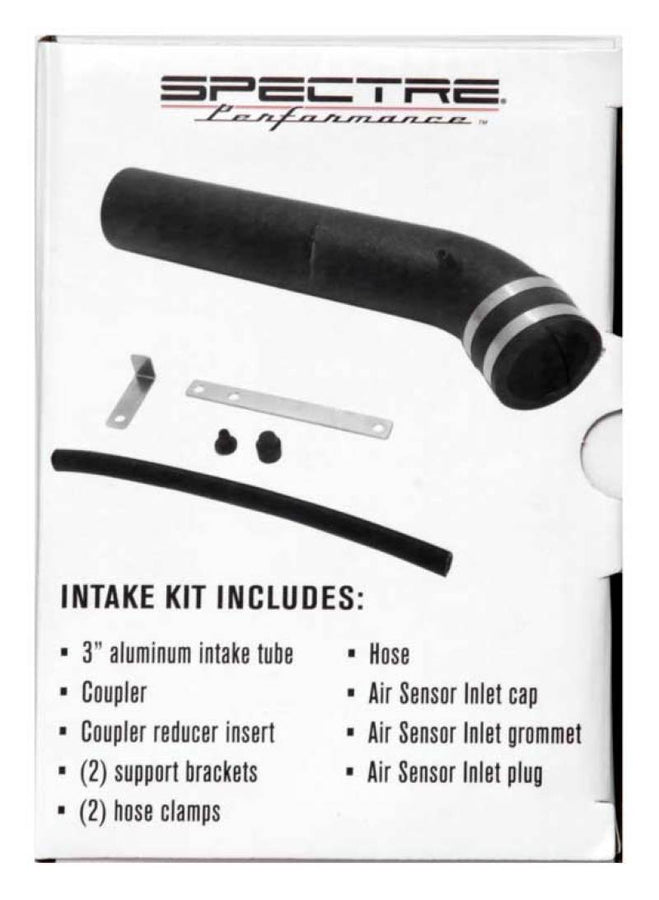 Spectre Universal Intake Tube Kit 3in. - Aluminum - Black Spectre Universal Intake Tube Kit 3in. - Aluminum - Black