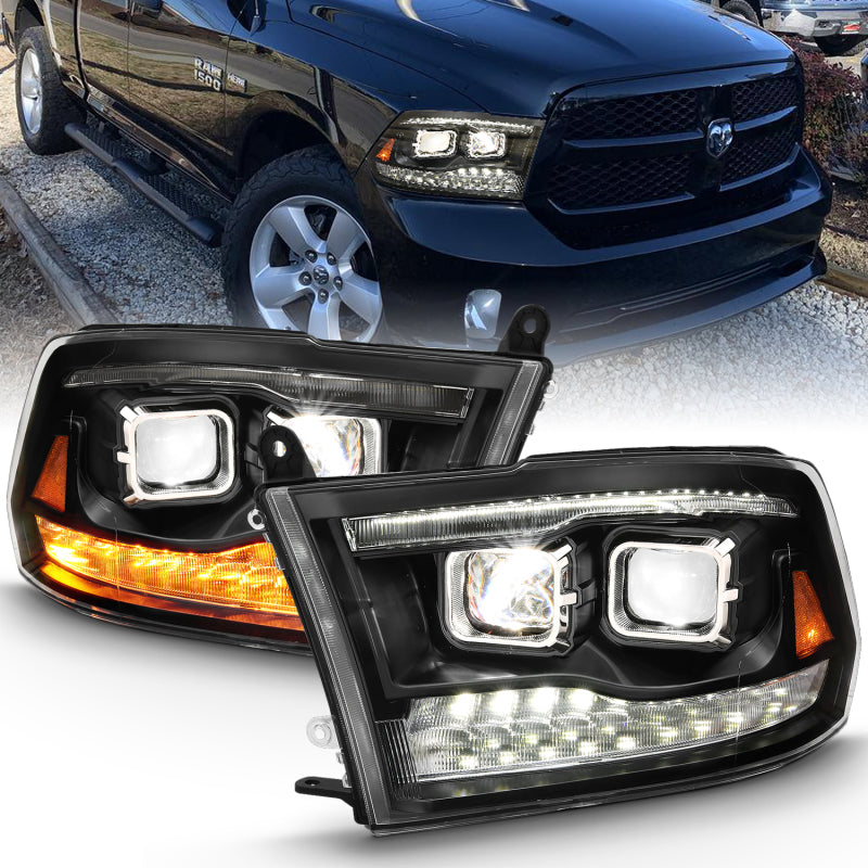 ANZO 2009-2018 Dodge Ram 1500 Led Projector Plank Style Switchback H.L Halo Black Amber (OE Style) ANZO 2009-2018 Dodge Ram 1500 Led Projector Plank Style Switchback H.L Halo Black Amber (OE Style)