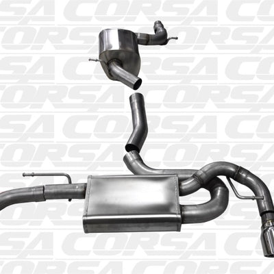 Corsa 2010-2014 Volkswagen GTI Mk6 Polished Touring 3.0in Cat-Back Dual Exit Polished Pro-SeriesTips