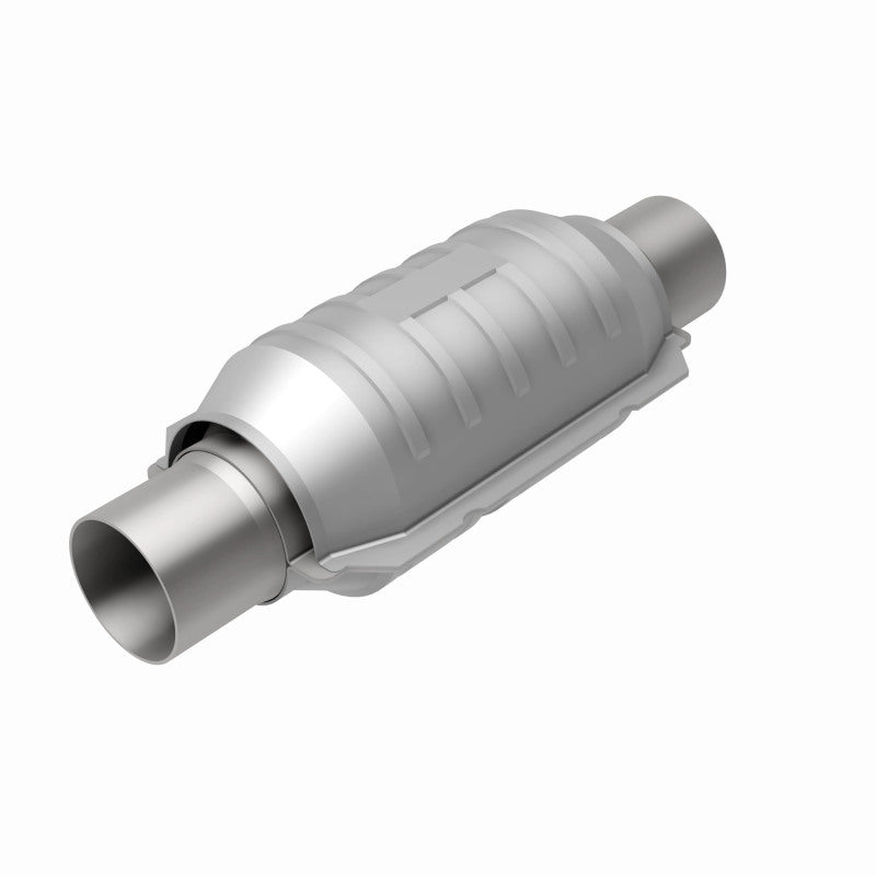 MagnaFlow Conv Univ 2.25in Inlet/Outlet Center/Center Round 9in Body L x 5.125in W x 13in Overall L MagnaFlow Conv Univ 2.25in Inlet/Outlet Center/Center Round 9in Body L x 5.125in W x 13in Overall L