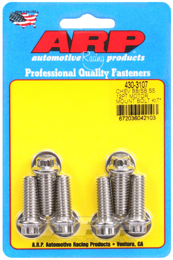 ARP Chevy 12pt Motor Mount Bolt Kit w/ energy suspension Mounts ARP Chevy 12pt Motor Mount Bolt Kit w/ energy suspension Mounts