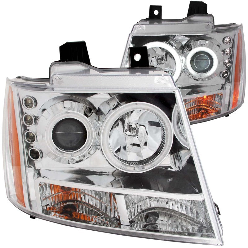 ANZO 2007-2013 Chevrolet Avalanche Projector Headlights w/ Halo Chrome ANZO 2007-2013 Chevrolet Avalanche Projector Headlights w/ Halo Chrome