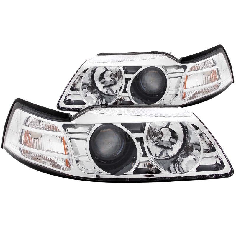 ANZO 1999-2004 Ford Mustang Projector Headlights Chrome ANZO 1999-2004 Ford Mustang Projector Headlights Chrome