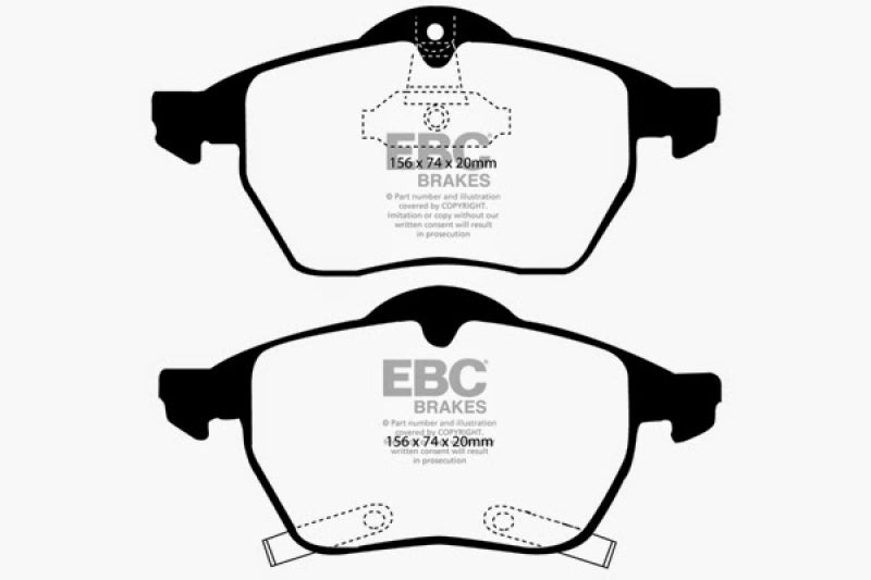 EBC 98 Saab 9-3 2.0 Turbo Redstuff Front Brake Pads EBC 98 Saab 9-3 2.0 Turbo Redstuff Front Brake Pads