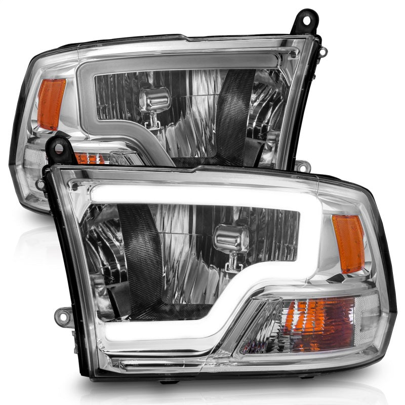 ANZO 2009-2018 Dodge Ram 1500/ 2500/ 3500 Crystal Headlights w/ Light Bar Chrome Housing ANZO 2009-2018 Dodge Ram 1500/ 2500/ 3500 Crystal Headlights w/ Light Bar Chrome Housing