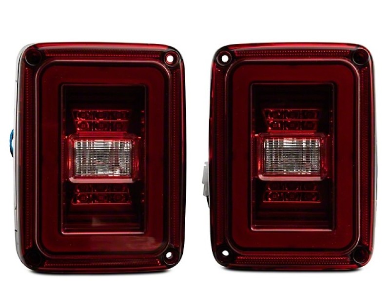 Raxiom 07-18 Jeep Wrangler JK JL Style LED Tail Lights- Black Housing - Red Lens Raxiom 07-18 Jeep Wrangler JK JL Style LED Tail Lights- Black Housing - Red Lens