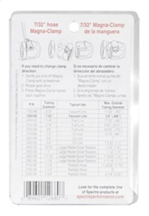 Spectre Magna-Clamp Hose Clamps 7/32in. (2 Pack) - Chrome Spectre Magna-Clamp Hose Clamps 7/32in. (2 Pack) - Chrome