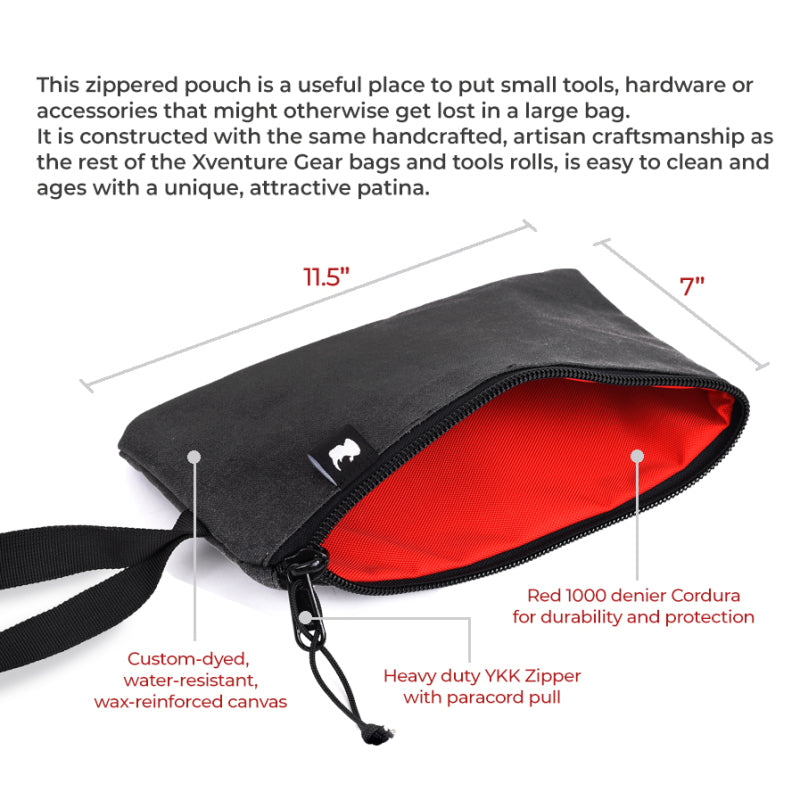 Go Rhino XVenture Gear Zipped Pouch - Large (12in. Wide Pocket / 6.5in. Hand Strap) Canvas - Black Go Rhino XVenture Gear Zipped Pouch - Large (12in. Wide Pocket / 6.5in. Hand Strap) Canvas - Black