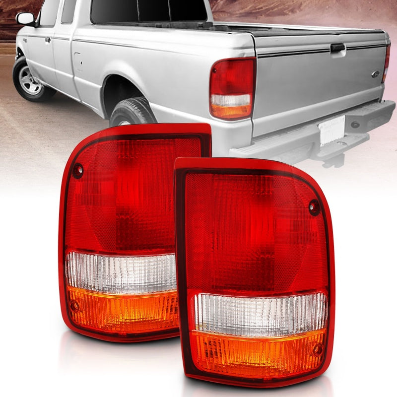 ANZO 1993-1997 Ford Ranger Tail Light Red/Cear (OE) ANZO 1993-1997 Ford Ranger Tail Light Red/Cear (OE)