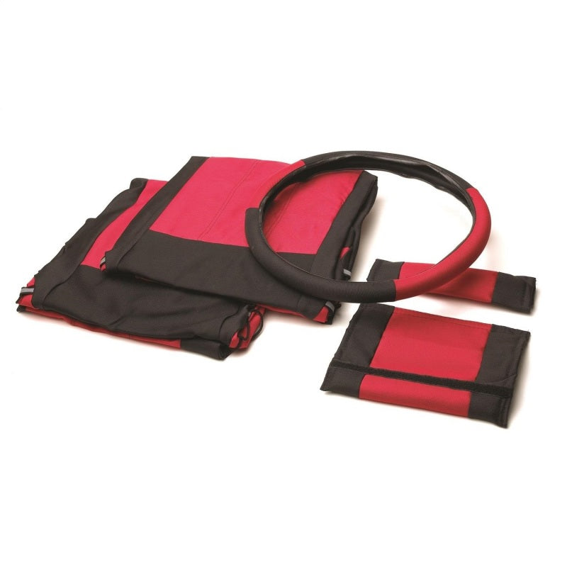 Rampage 1987-1995 Jeep Wrangler(YJ) Comfort Combo Seat Covers - Black/Red Rampage 1987-1995 Jeep Wrangler(YJ) Comfort Combo Seat Covers - Black/Red