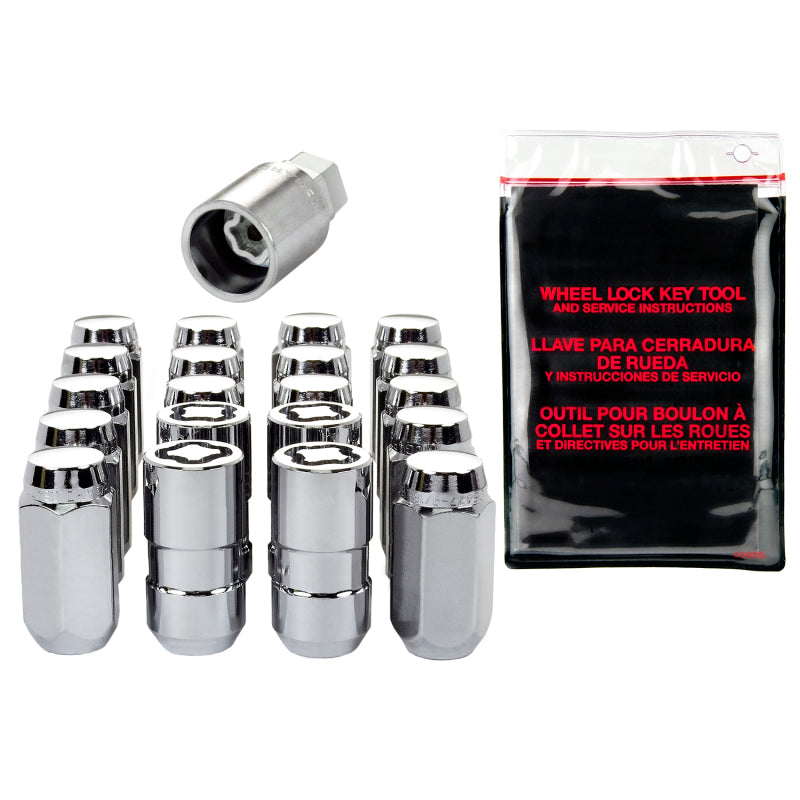 McGard 5 Lug Hex Install Kit w/Locks (Cone Seat Nut) M14X1.5 / 22mm Hex / 1.635in. Length - Chrome McGard 5 Lug Hex Install Kit w/Locks (Cone Seat Nut) M14X1.5 / 22mm Hex / 1.635in. Length - Chrome
