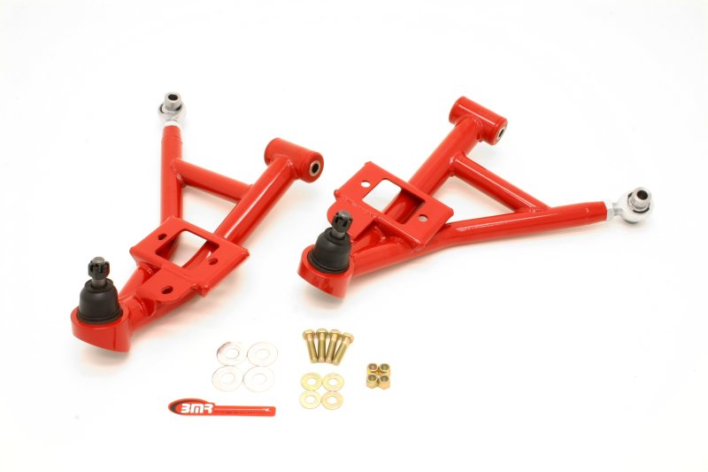 BMR 93-02 F-Body Adj. Lower A-Arms Poly/Rod End Combo - Red BMR 93-02 F-Body Adj. Lower A-Arms Poly/Rod End Combo - Red