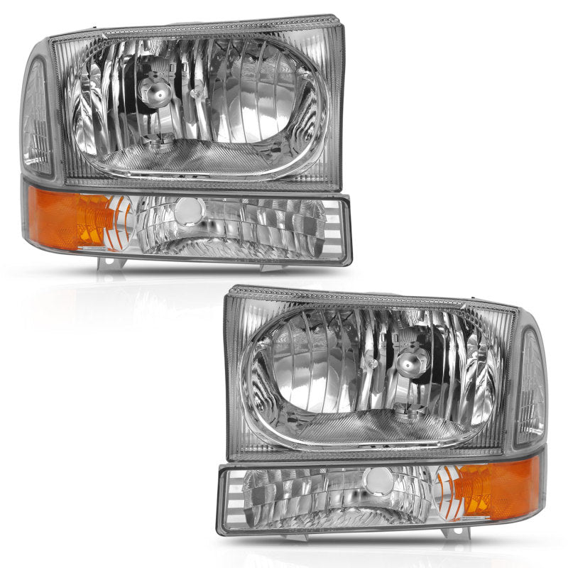 ANZO 2000-2004 Ford Excursion Crystal Headlight w/ Corner Light Chrome Amber (w/o Bulb) ANZO 2000-2004 Ford Excursion Crystal Headlight w/ Corner Light Chrome Amber (w/o Bulb)