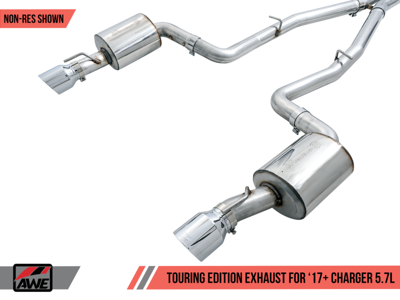 AWE Tuning 2017+ Dodge Charger 5.7L Touring Edition Exhaust - Non-Resonated - Chrome Silver Tips AWE Tuning 2017+ Dodge Charger 5.7L Touring Edition Exhaust - Non-Resonated - Chrome Silver Tips