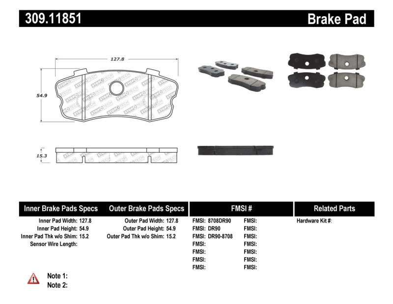 StopTech Performance 06-09 Chevy Corvette Z06 Rear Brake Pads StopTech Performance 06-09 Chevy Corvette Z06 Rear Brake Pads