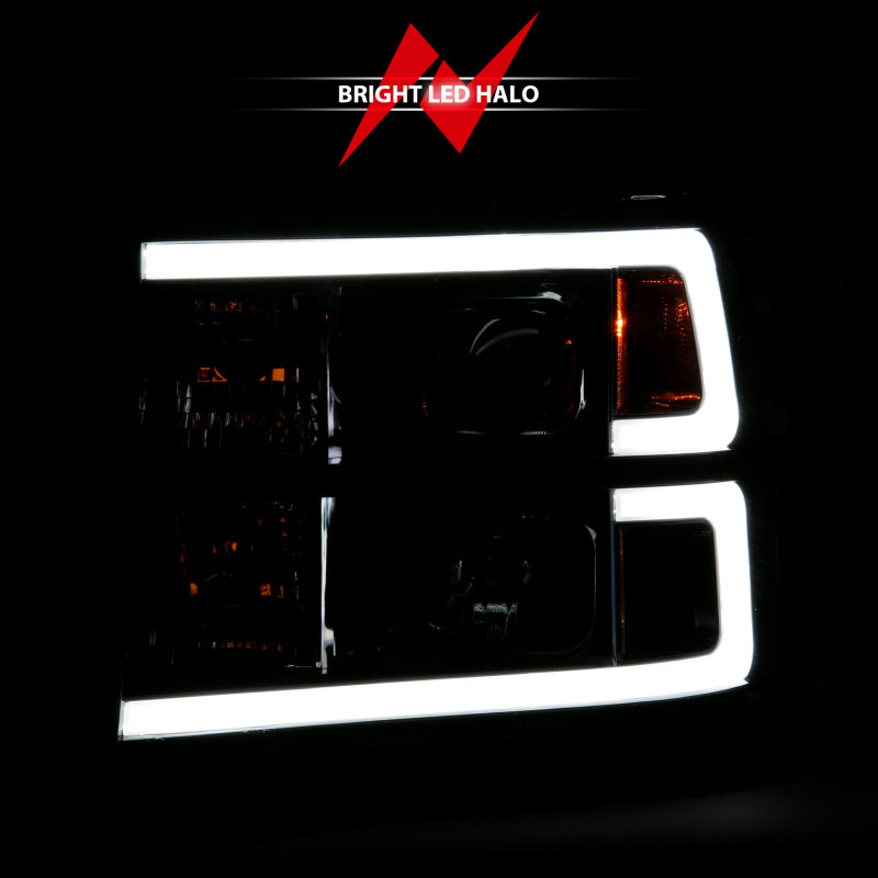 ANZO 2007-2013 Gmc Sierra 1500 Projector Headlight Plank Style Black w/ Clear Lens Amber ANZO 2007-2013 Gmc Sierra 1500 Projector Headlight Plank Style Black w/ Clear Lens Amber