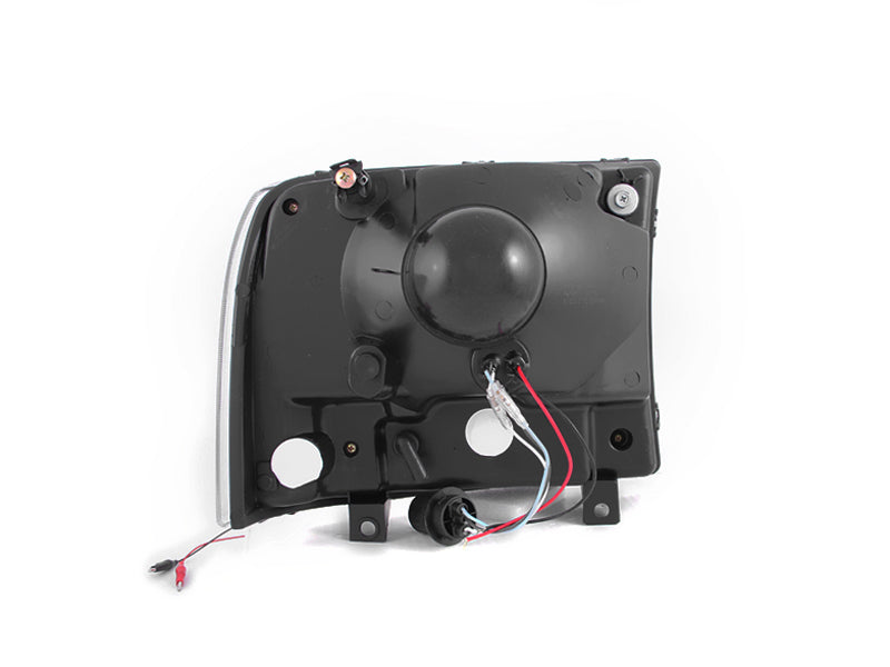 ANZO 2000-2004 Ford Excursion Crystal Headlights Black w/ LED 1pc ANZO 2000-2004 Ford Excursion Crystal Headlights Black w/ LED 1pc