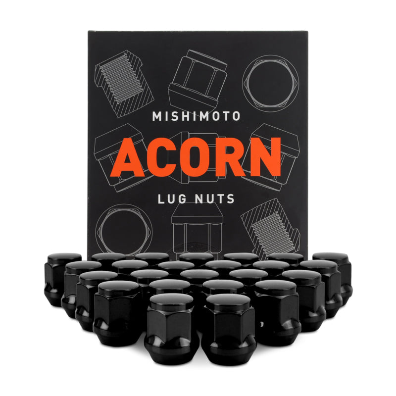 Mishimoto Steel Acorn Lug Nuts M14 x 1.5 - 24pc Set - Black Mishimoto Steel Acorn Lug Nuts M14 x 1.5 - 24pc Set - Black
