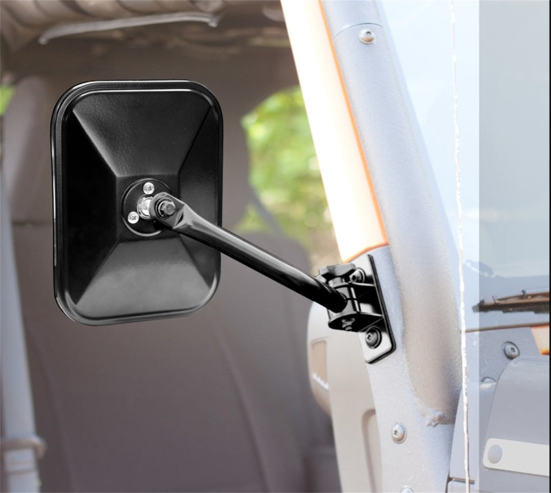 Rugged Ridge 97-18 TJ JK Black Rectangular Quick Release Mirrors Rugged Ridge 97-18 TJ JK Black Rectangular Quick Release Mirrors