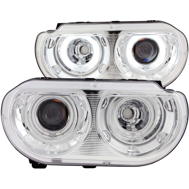 ANZO 2008-2014 Dodge Challenger Projector Headlights w/ Halo Chrome (CCFL) ANZO 2008-2014 Dodge Challenger Projector Headlights w/ Halo Chrome (CCFL)