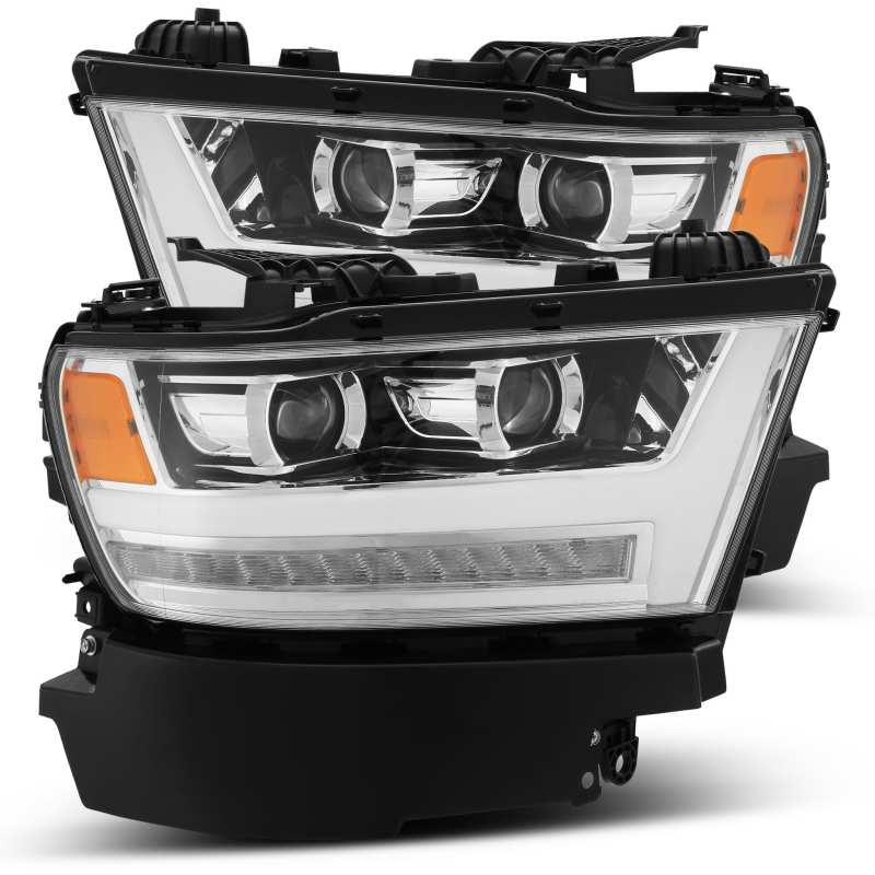 AlphaRex 19-20 Dodge Ram 1500 LUXX LED Proj Headlights Plank Chrome w/Activ Light/Seq Signal/DRL AlphaRex 19-20 Dodge Ram 1500 LUXX LED Proj Headlights Plank Chrome w/Activ Light/Seq Signal/DRL