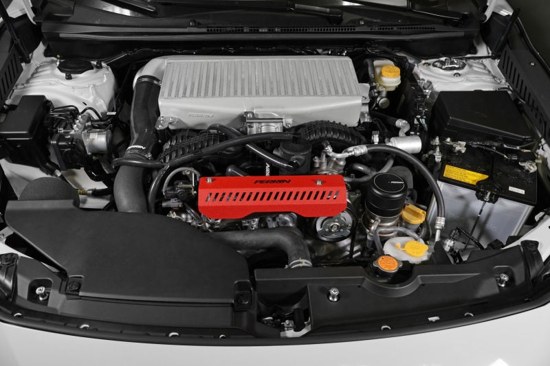 PERRIN 22-25 Subaru WRX Pulley Cover - Red (SHORT - For Use w/PERRIN AOS) PERRIN 22-25 Subaru WRX Pulley Cover - Red (SHORT - For Use w/PERRIN AOS)