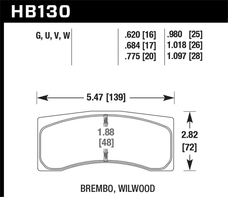 Hawk Universal Brembo DTC-70 Race Brake Pads Hawk Universal Brembo DTC-70 Race Brake Pads