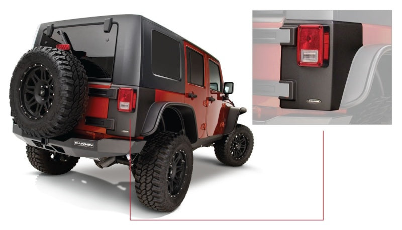 Bushwacker 07-18 Jeep Wrangler Trail Armor Rear Corners - Black Bushwacker 07-18 Jeep Wrangler Trail Armor Rear Corners - Black