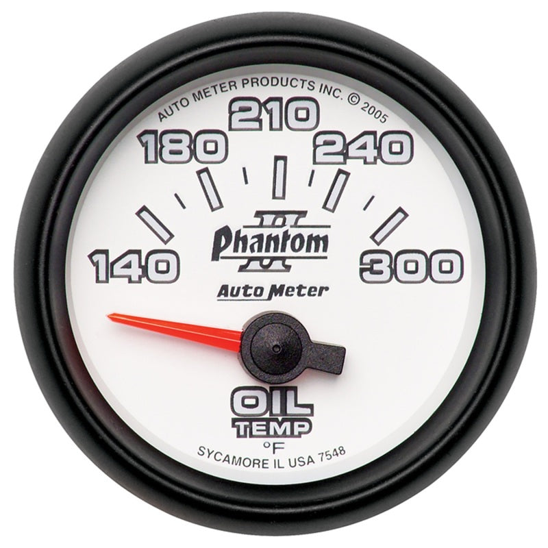 Autometer Phantom II 52mm Short Sweep Electronic 140-300 Deg F Oil Temperature Gauge Autometer Phantom II 52mm Short Sweep Electronic 140-300 Deg F Oil Temperature Gauge