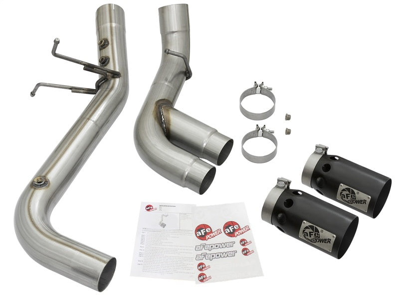aFe Victory Series 4in 409-SS DPF-Back Exhaust w/ Dual Black Tips 2017 GM Duramax V8-6.6L(td) L5P aFe Victory Series 4in 409-SS DPF-Back Exhaust w/ Dual Black Tips 2017 GM Duramax V8-6.6L(td) L5P