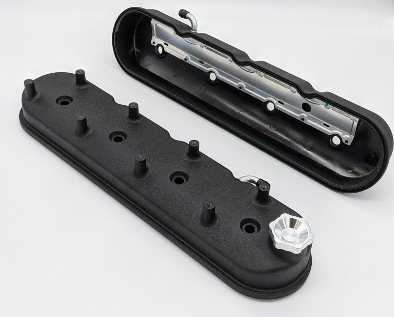 Granatelli 96-22 GM LS Tall Valve Cover w/Angled Coil Mounts - Black Wrinkle (Pair) Granatelli 96-22 GM LS Tall Valve Cover w/Angled Coil Mounts - Black Wrinkle (Pair)